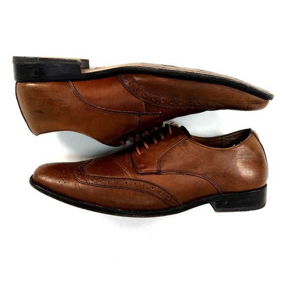 Vionic Mens Dress Shoes Size 10 Harrison Brown Leather Wingtip Oxford Business main image 13